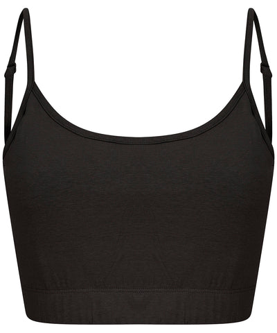 Women's sustainable fashion cropped cami top with adjustable straps