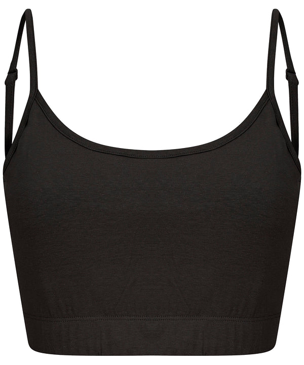 Women's sustainable fashion cropped cami top with adjustable straps