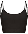 Black - Women's sustainable fashion cropped cami top with adjustable straps T-Shirts SF Cropped, Festival, New Styles For 2022, Organic & Conscious, T-Shirts & Vests, Women's Fashion Schoolwear Centres