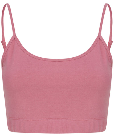Women's sustainable fashion cropped cami top with adjustable straps