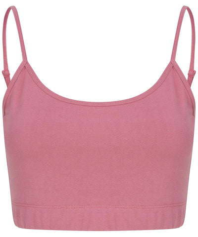 Dusky Pink - Women's sustainable fashion cropped cami top with adjustable straps T-Shirts SF Cropped, Festival, New Styles For 2022, Organic & Conscious, T-Shirts & Vests, Women's Fashion Schoolwear Centres