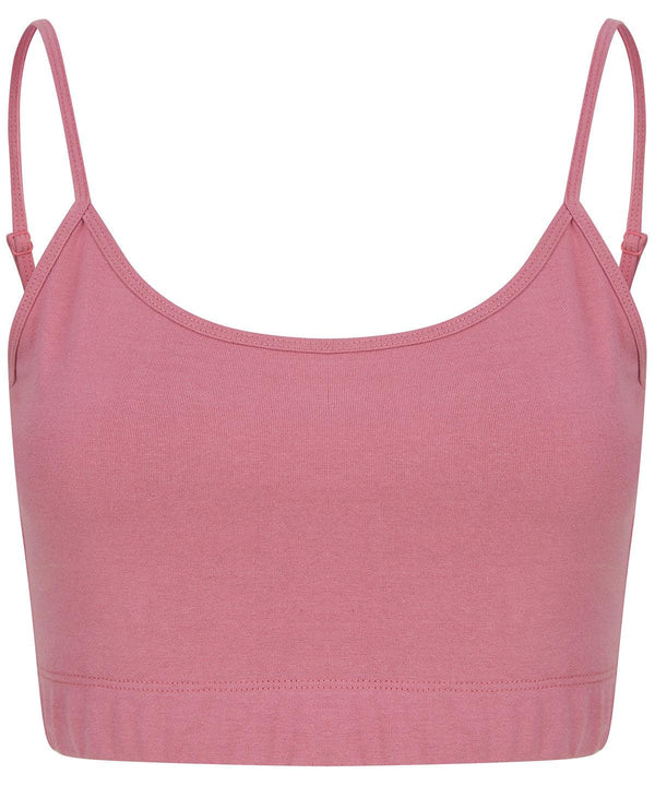 Dusky Pink - Women's sustainable fashion cropped cami top with adjustable straps T-Shirts SF Cropped, Festival, New Styles For 2022, Organic & Conscious, T-Shirts & Vests, Women's Fashion Schoolwear Centres