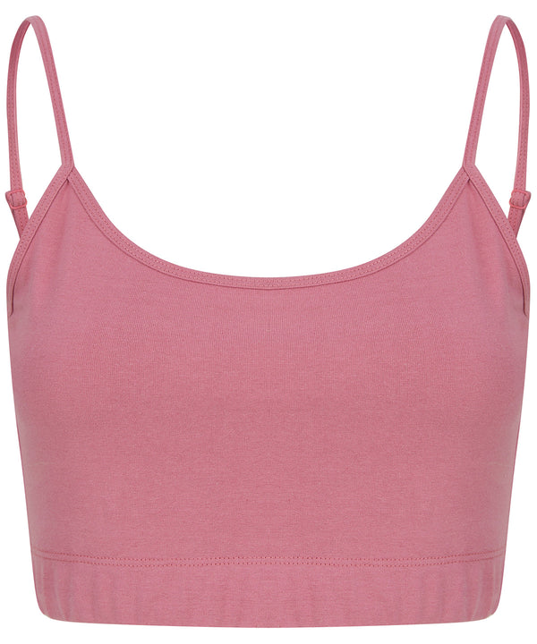 Women's sustainable fashion cropped cami top with adjustable straps