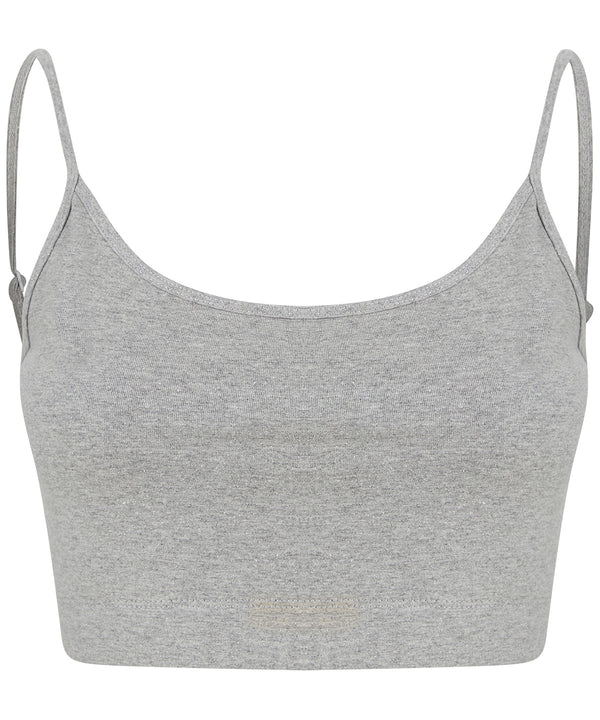 Women's sustainable fashion cropped cami top with adjustable straps