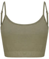 Khaki - Women's sustainable fashion cropped cami top with adjustable straps T-Shirts SF Cropped, Festival, New Styles For 2022, Organic & Conscious, T-Shirts & Vests, Women's Fashion Schoolwear Centres