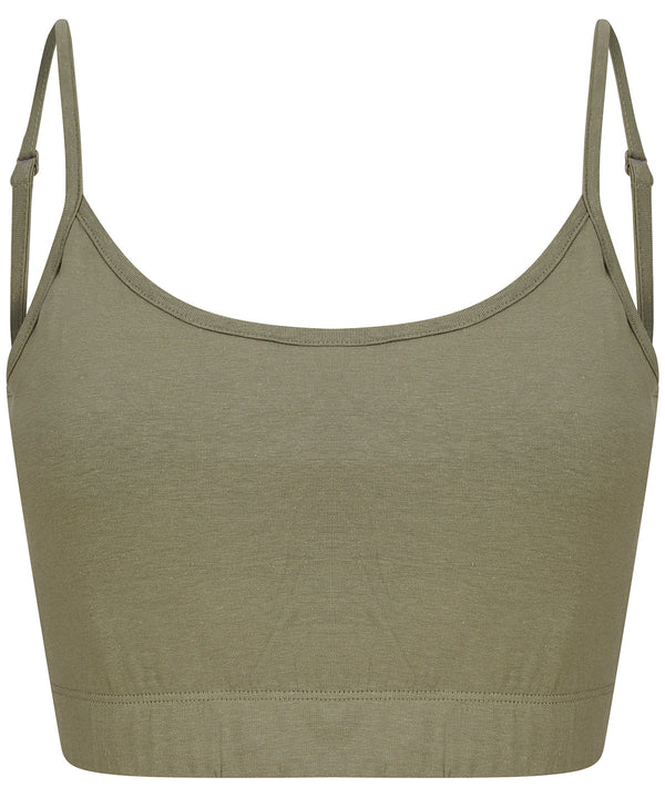 Women's sustainable fashion cropped cami top with adjustable straps