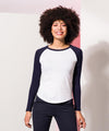 White/Oxford Navy - Women's long sleeve baseball t-shirt T-Shirts SF Luxe Streetwear, Raladeal - Recently Added, T-Shirts & Vests, Women's Fashion Schoolwear Centres