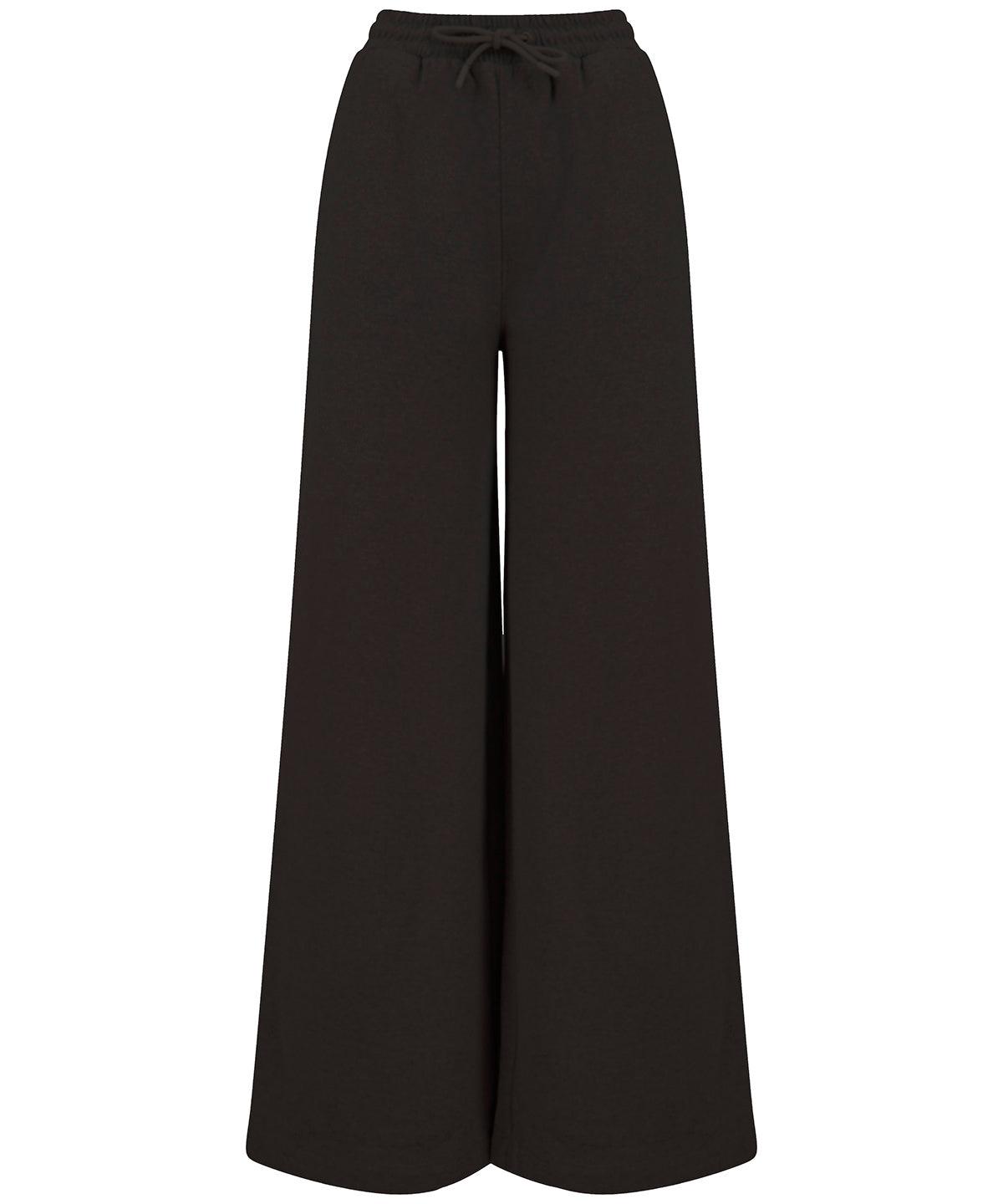 Black - Women's sustainable fashion wide leg joggers Sweatpants SF Home Comforts, Joggers, New Styles For 2022, Organic & Conscious Schoolwear Centres