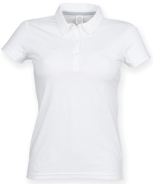 White - Women's fashion polo Polos SF Longer Length, Polos & Casual, Rebrandable, Sale, Women's Fashion Schoolwear Centres