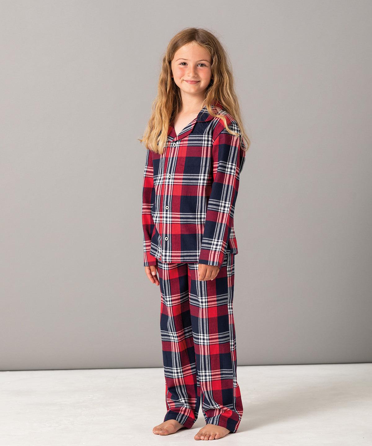 Red/Navy Check - Kids tartan lounge set Pyjamas SF Minni Lounge & Underwear, Lounge Sets, New For 2021, New In Autumn Winter, New In Mid Year, Trending Loungewear Schoolwear Centres