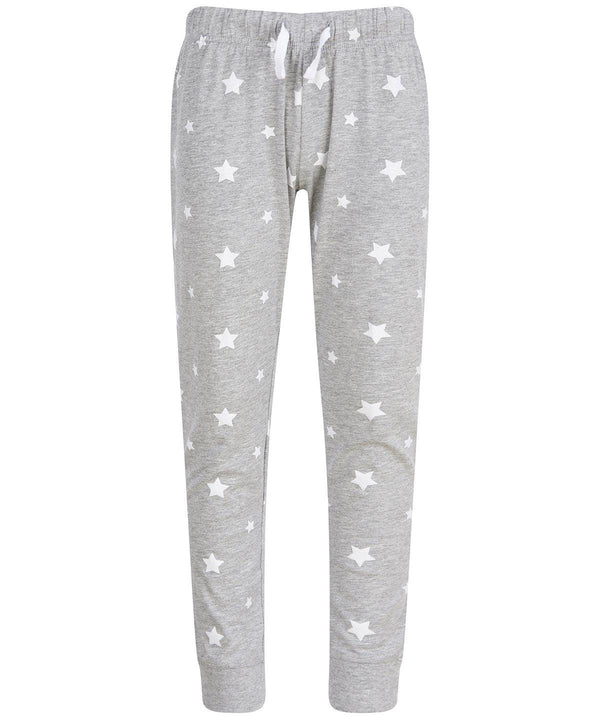 Heather Grey/White Stars - Kids cuffed lounge pants Loungewear Bottoms SF Minni Home Comforts, Junior, Lounge & Underwear, Lounge Sets, New For 2021, New Styles For 2021 Schoolwear Centres