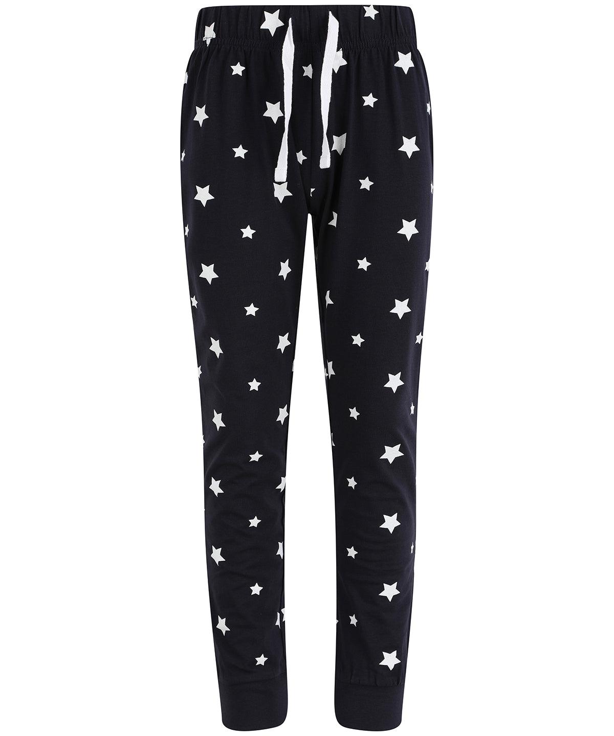 Navy/White Stars - Kids cuffed lounge pants Loungewear Bottoms SF Minni Home Comforts, Junior, Lounge & Underwear, Lounge Sets, New For 2021, New Styles For 2021 Schoolwear Centres