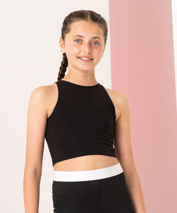 Black - Kids cropped top Vests SF Minni Cropped, New For 2021, New In Autumn Winter, New In Mid Year, T-Shirts & Vests Schoolwear Centres
