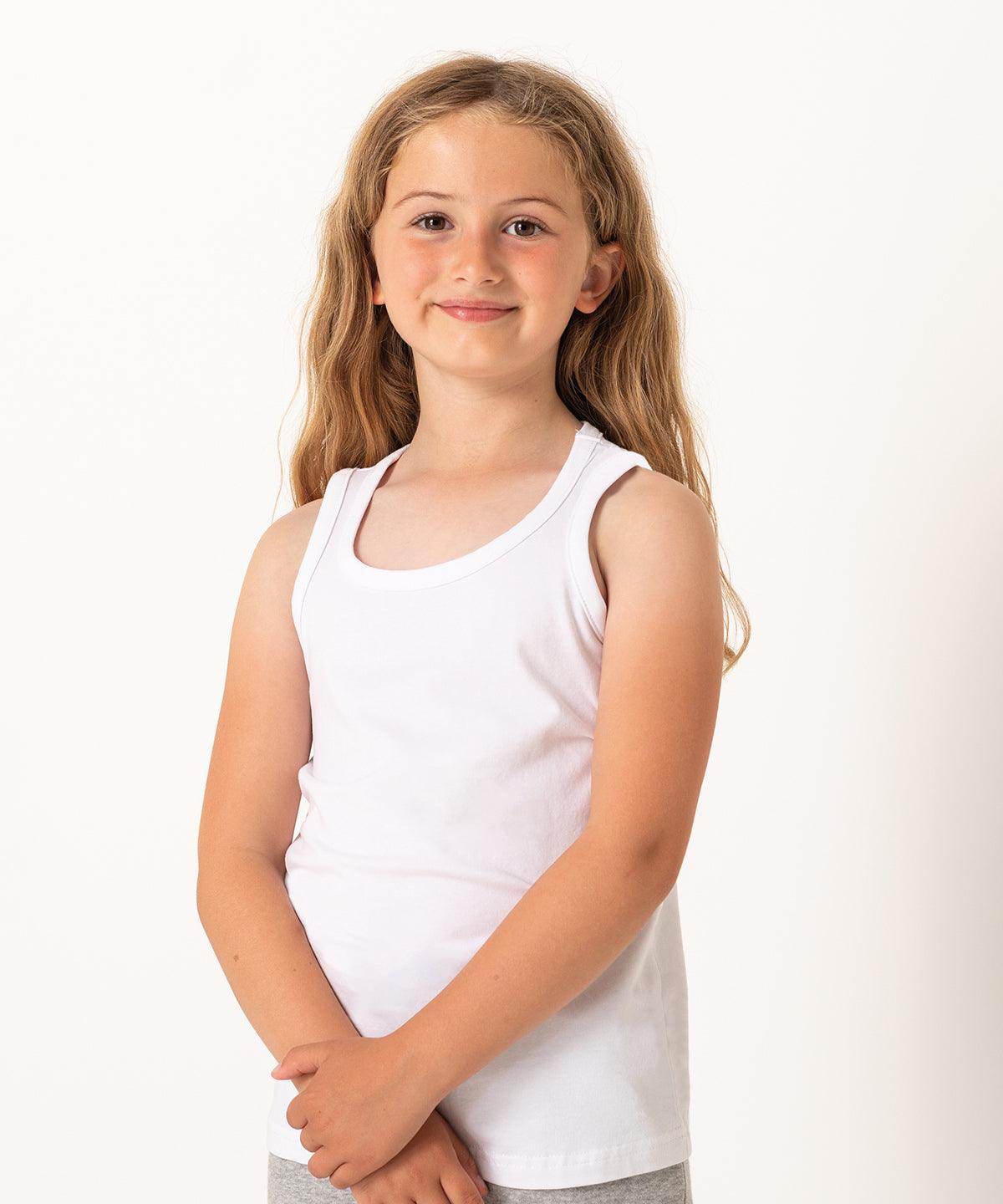 White - Kids feel-good stretch vest Vests SF Minni Junior, Rebrandable, T-Shirts & Vests Schoolwear Centres