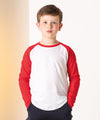 Heather Grey/Black - Kids long sleeve baseball T T-Shirts SF Minni Junior, Raladeal - Recently Added, Rebrandable, T-Shirts & Vests Schoolwear Centres