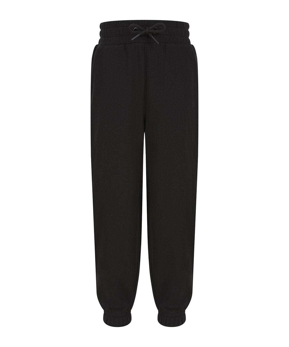 Black - Kids sustainable fashion cuffed joggers Sweatpants SF Minni New Styles for 2023, Organic & Conscious, Rebrandable Schoolwear Centres