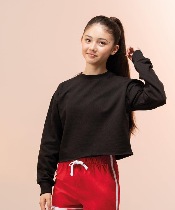 Black - Kids cropped slounge sweat Sweatshirts SF Minni Junior, Lounge & Underwear, Lounge Sets, New For 2021, New Styles For 2021, Sweatshirts Schoolwear Centres