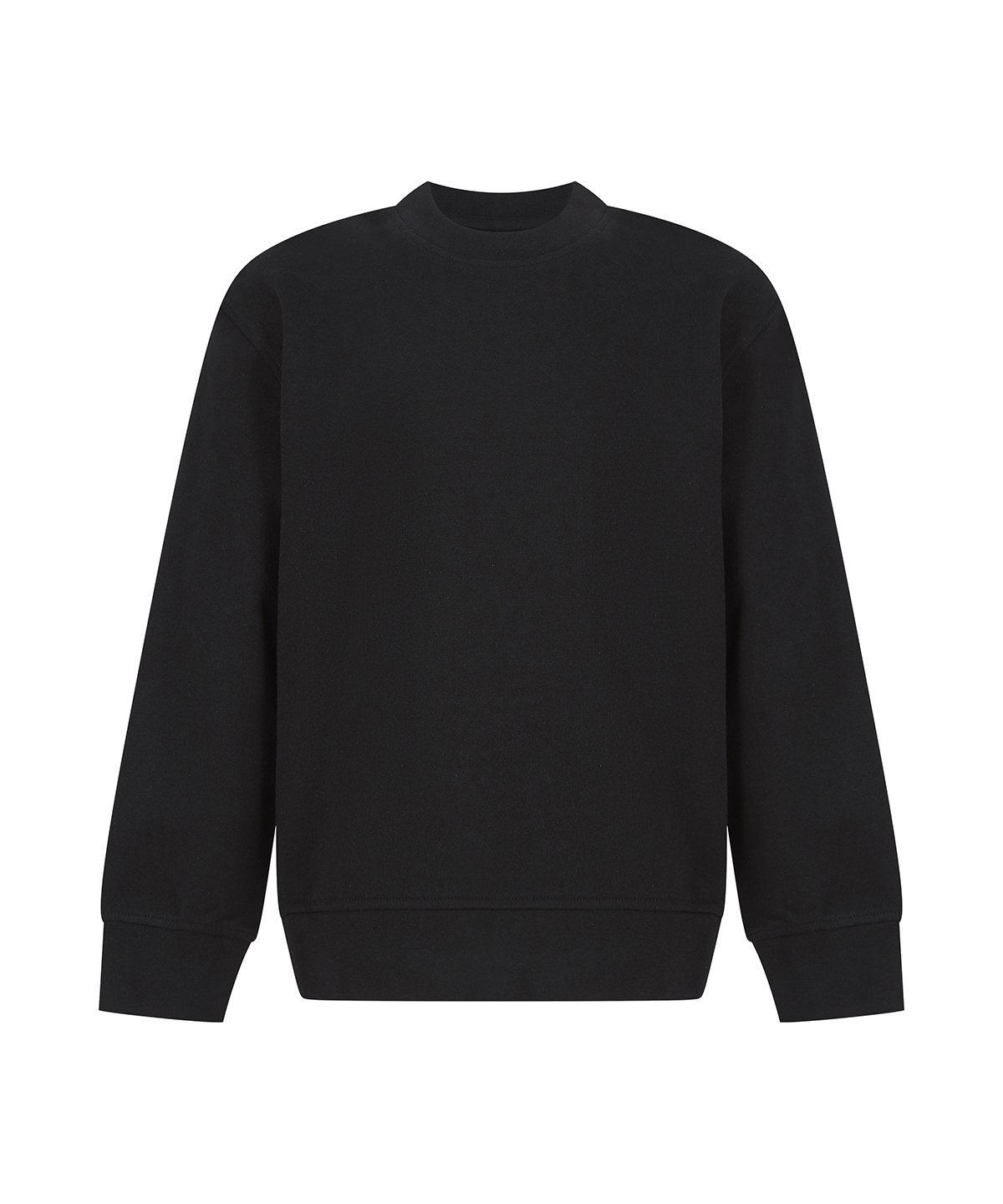 Black - Kids sustainable fashion curved hem sweatshirt Sweatshirts SF Minni New Styles for 2023, Organic & Conscious, Rebrandable, Sweatshirts Schoolwear Centres