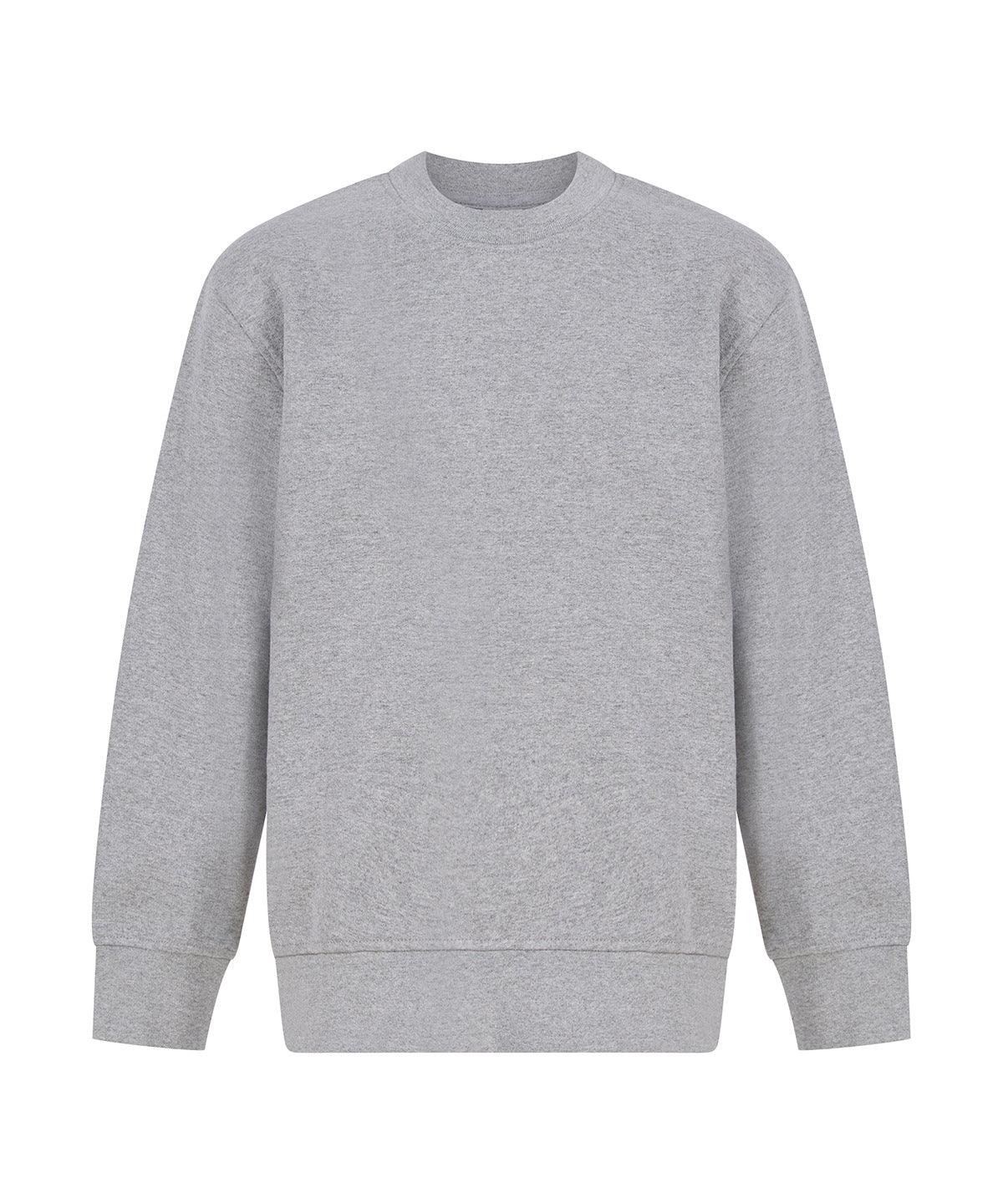 Heather Grey - Kids sustainable fashion curved hem sweatshirt Sweatshirts SF Minni New Styles for 2023, Organic & Conscious, Rebrandable, Sweatshirts Schoolwear Centres