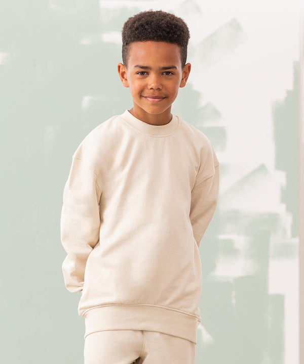 Black - Kids sustainable fashion curved hem sweatshirt Sweatshirts SF Minni New Styles for 2023, Organic & Conscious, Rebrandable, Sweatshirts Schoolwear Centres
