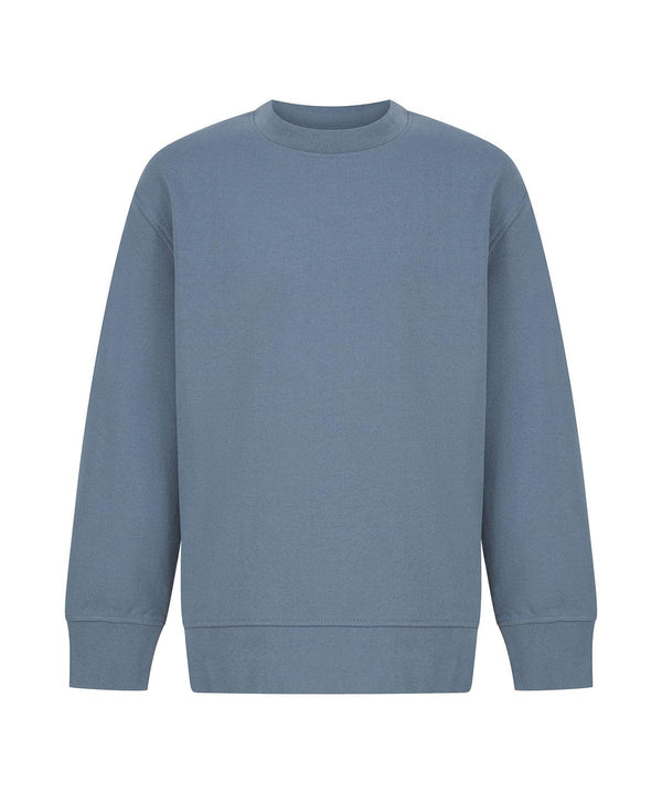 Stone Blue - Kids sustainable fashion curved hem sweatshirt Sweatshirts SF Minni New Styles for 2023, Organic & Conscious, Rebrandable, Sweatshirts Schoolwear Centres