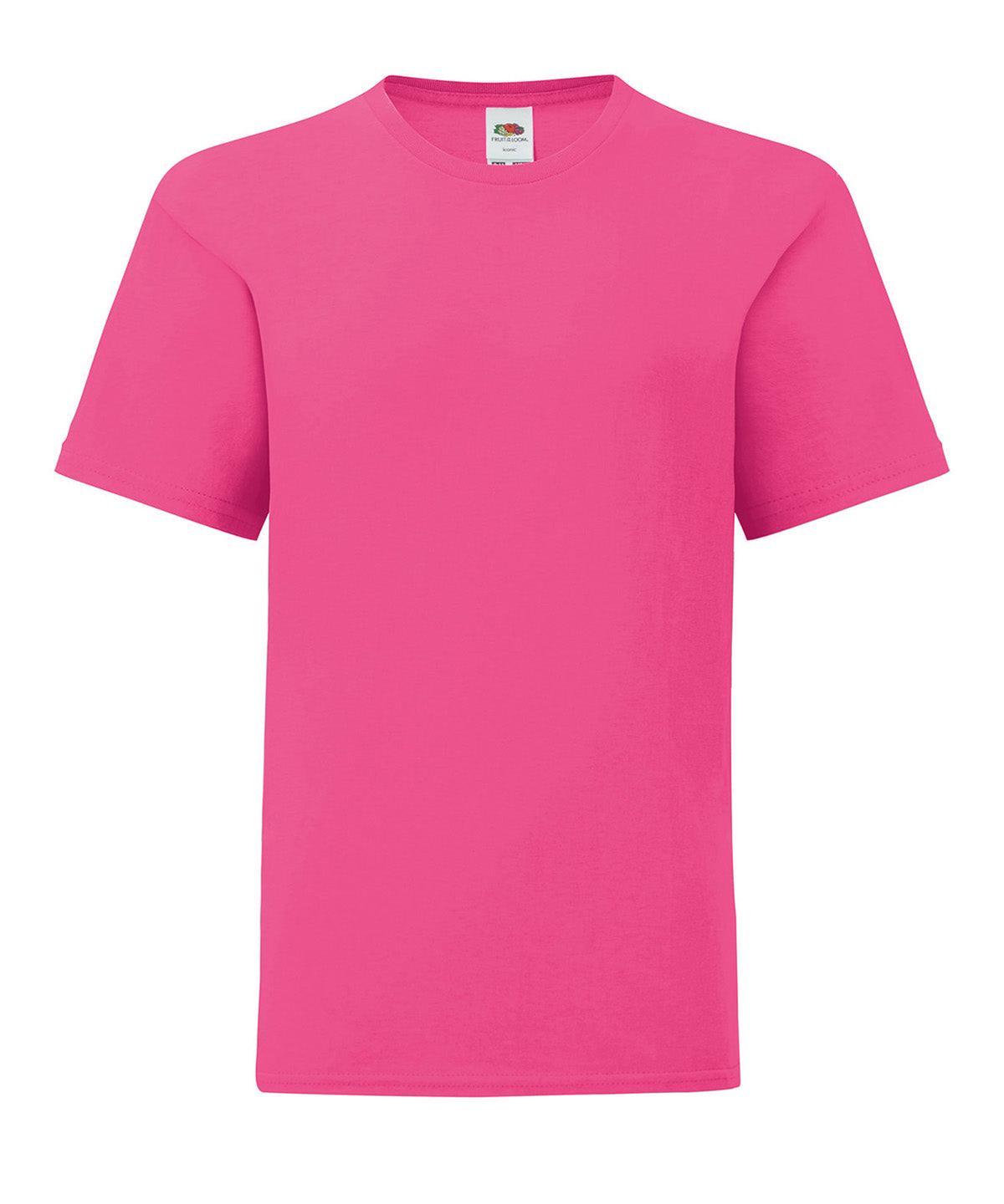 Fuchsia - Kids iconic 150 T T-Shirts Fruit of the Loom Junior, Must Haves, New Colours for 2023, Rebrandable, T-Shirts & Vests Schoolwear Centres