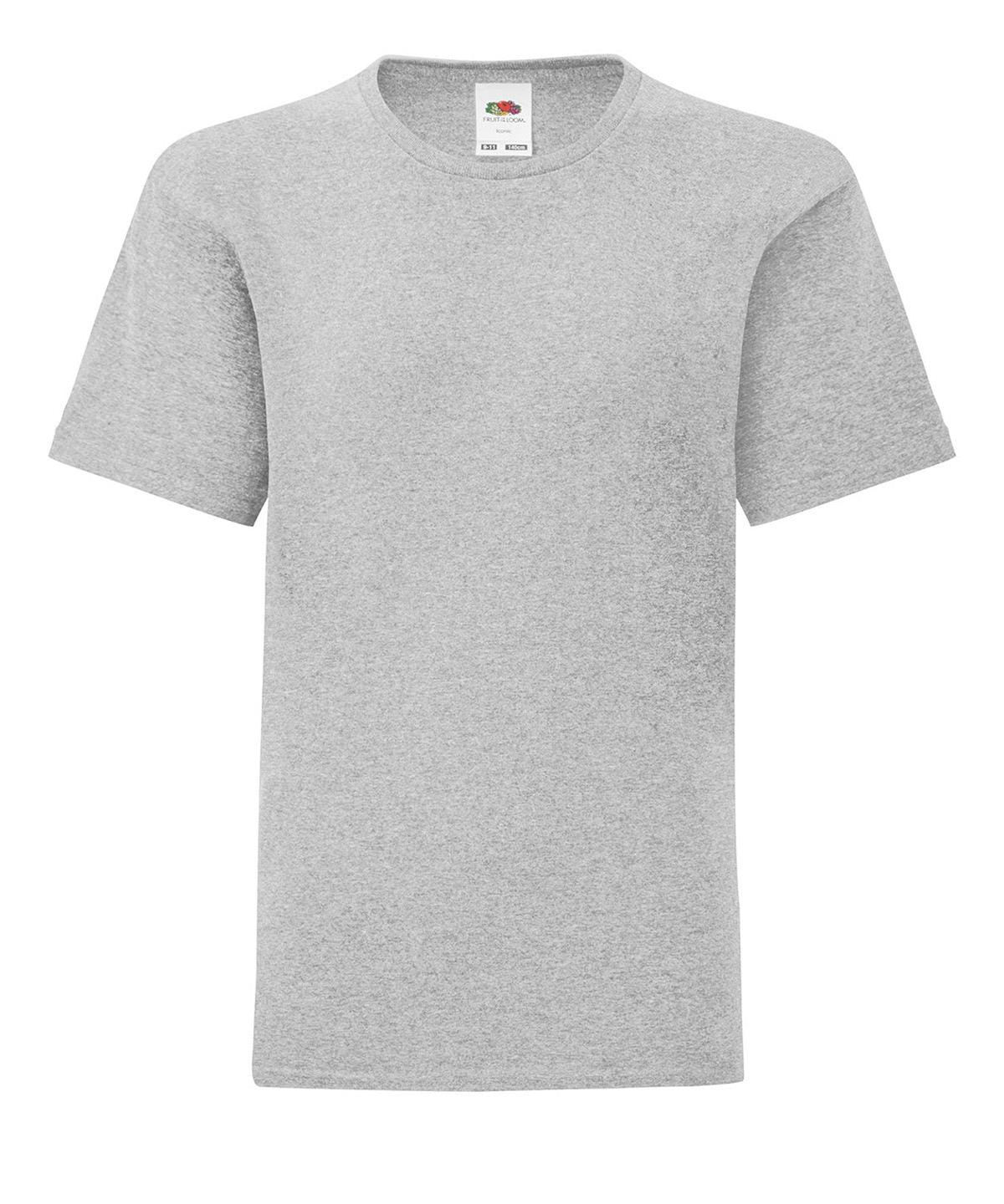 Heather Grey - Kids iconic 150 T T-Shirts Fruit of the Loom Junior, Must Haves, New Colours for 2023, Rebrandable, T-Shirts & Vests Schoolwear Centres