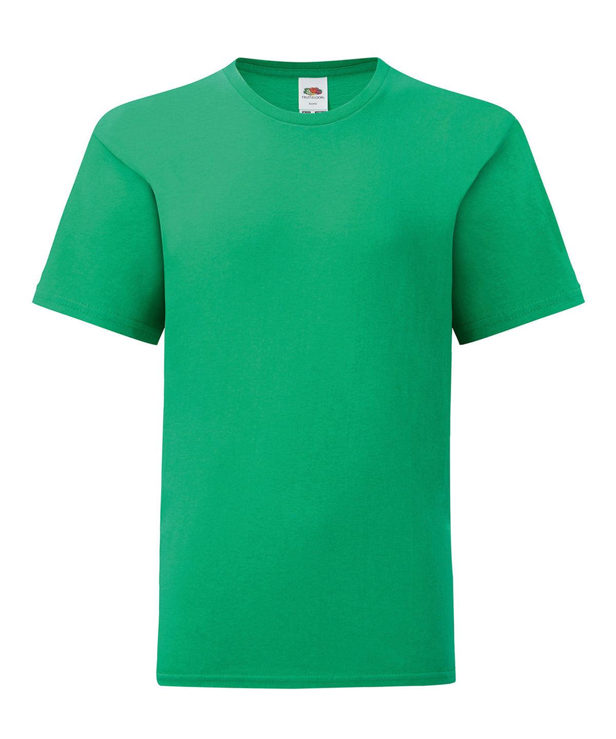 Kelly Green - Kids iconic 150 T T-Shirts Fruit of the Loom Junior, Must Haves, New Colours for 2023, Rebrandable, T-Shirts & Vests Schoolwear Centres