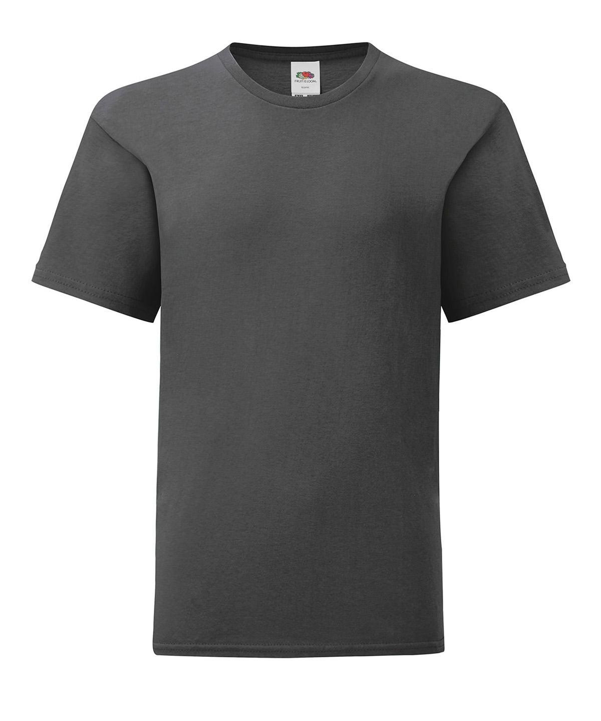 Light Graphite - Kids iconic 150 T T-Shirts Fruit of the Loom Junior, Must Haves, New Colours for 2023, Rebrandable, T-Shirts & Vests Schoolwear Centres