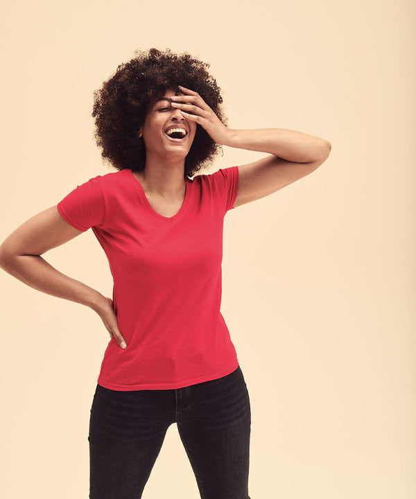 Heather Grey - Women's valueweight v-neck T T-Shirts Fruit of the Loom Must Haves, T-Shirts & Vests Schoolwear Centres