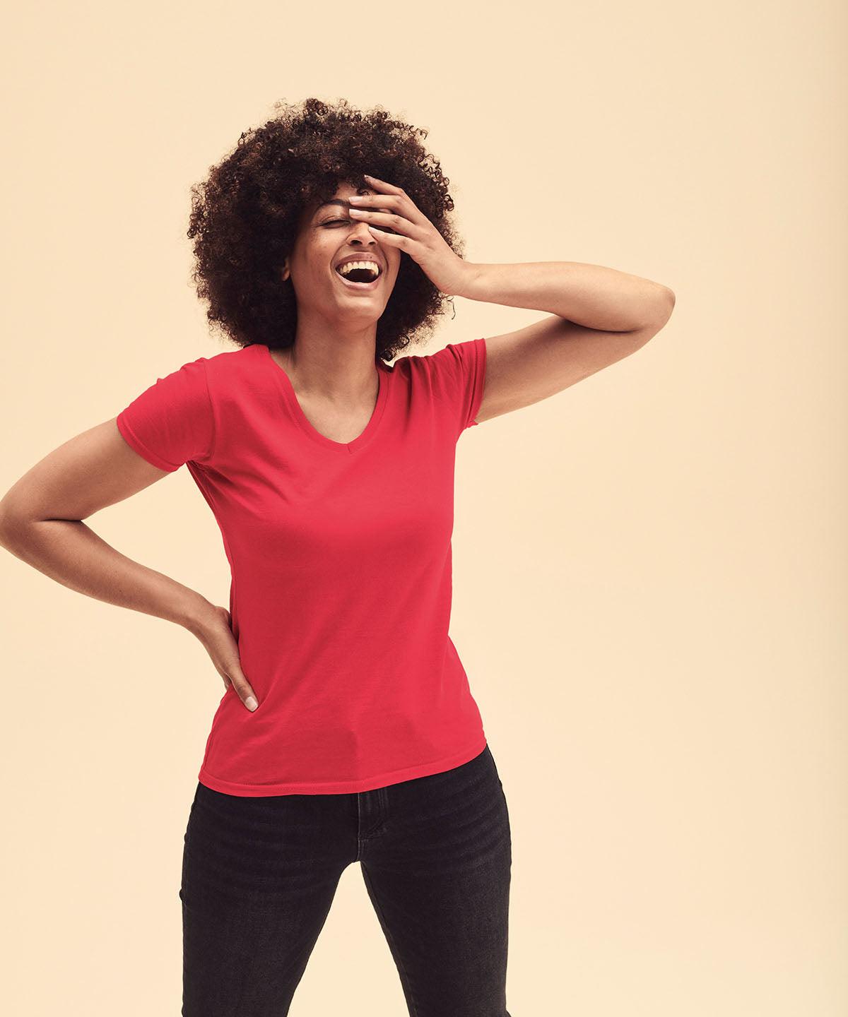 Deep Navy - Women's valueweight v-neck T T-Shirts Fruit of the Loom Must Haves, T-Shirts & Vests Schoolwear Centres