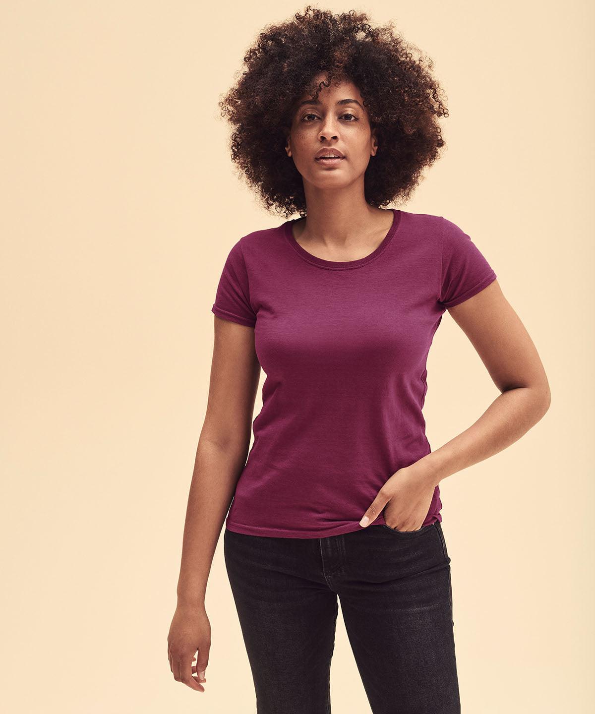 Burgundy - Women's original T T-Shirts Fruit of the Loom Must Haves, T-Shirts & Vests, Women's Fashion Schoolwear Centres