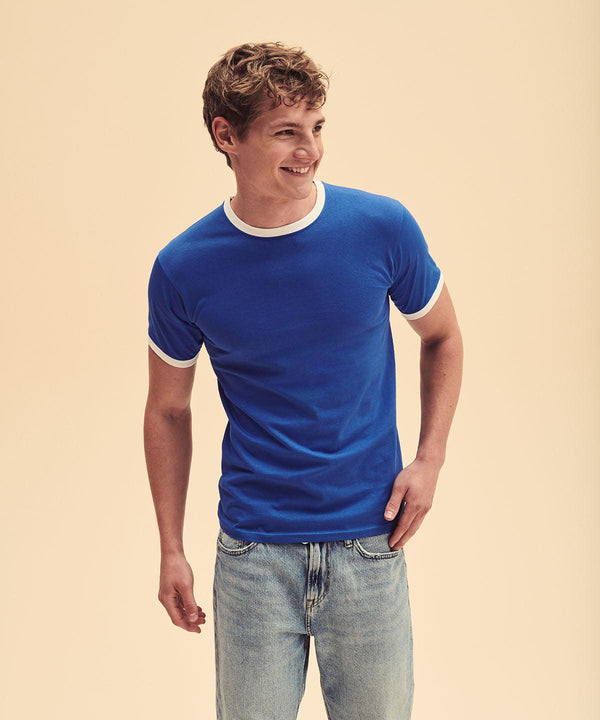 White/Royal Blue - Ringer T T-Shirts Fruit of the Loom Must Haves, T-Shirts & Vests Schoolwear Centres