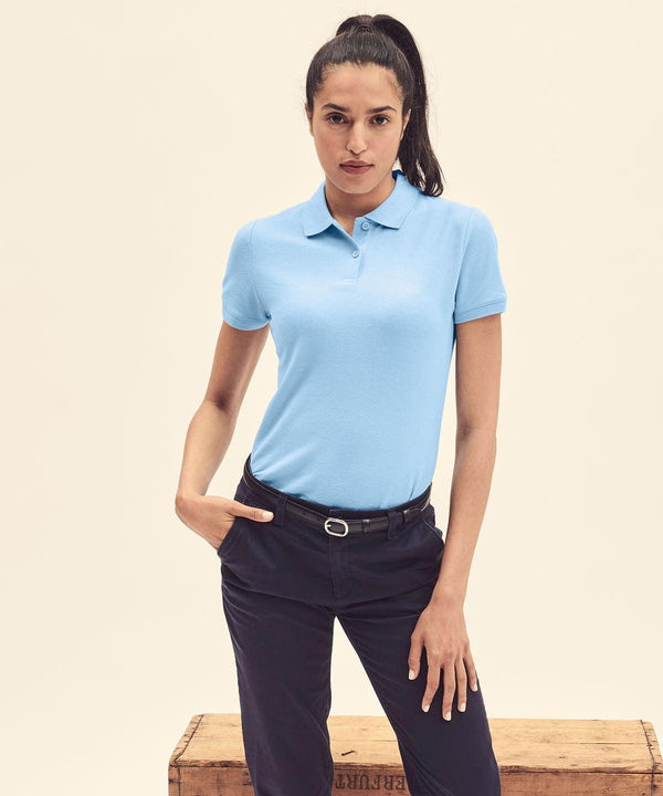 Sky Blue - Women's 65/35 polo Polos Fruit of the Loom Fruit of the Loom Polos, Must Haves, Polos & Casual, Polos safe to wash at 60 degrees, Women's Fashion Schoolwear Centres