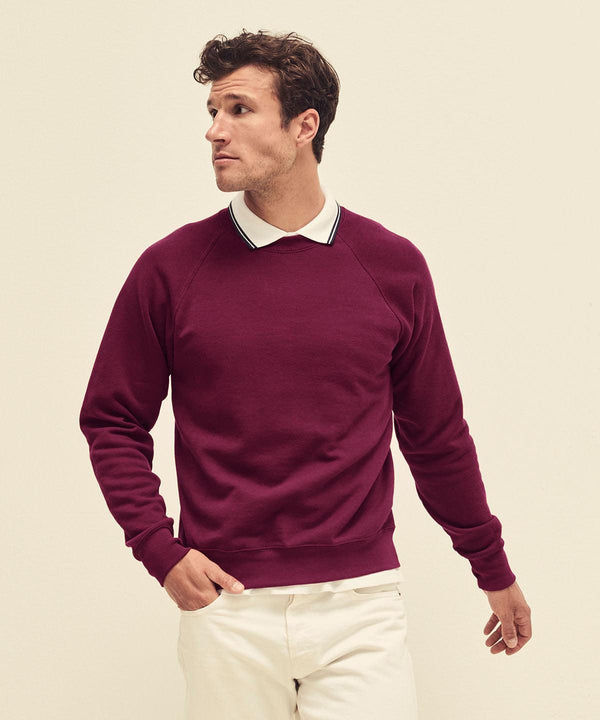 Burgundy - Classic 80/20 raglan sweatshirt Sweatshirts Fruit of the Loom Co-ords, Must Haves, New Colours for 2023, New Sizes for 2021, Plus Sizes, Price Lock, Sweatshirts Schoolwear Centres
