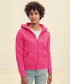 Fuchsia - Women's premium 70/30 hooded sweatshirt jacket Hoodies Fruit of the Loom Hoodies, Must Haves Schoolwear Centres