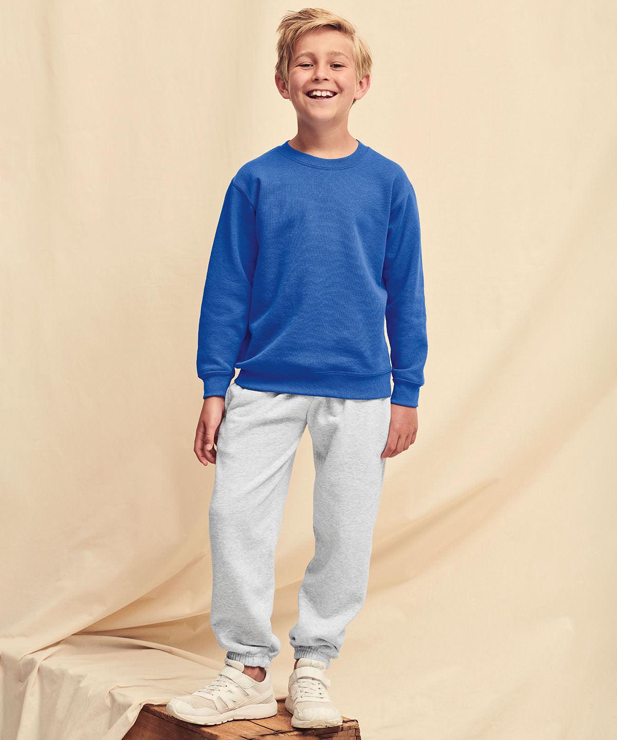 Heather Grey - Kids classic elasticated cuff jog pants Sweatpants Fruit of the Loom Joggers, Junior, Must Haves Schoolwear Centres