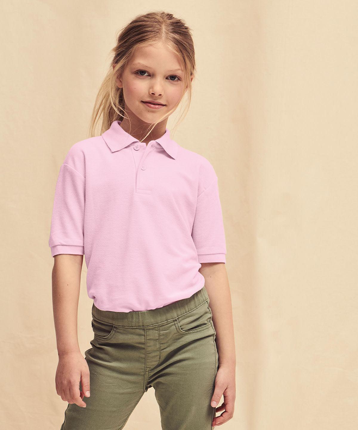 Bottle Green - Kids 65/35 piqué polo Polos Fruit of the Loom Back to Education, Junior, Must Haves, Polos & Casual Schoolwear Centres