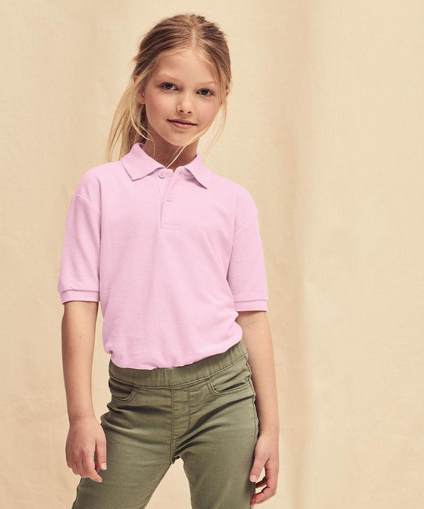 Light Pink - Kids 65/35 piqué polo Polos Fruit of the Loom Back to Education, Junior, Must Haves, Polos & Casual Schoolwear Centres