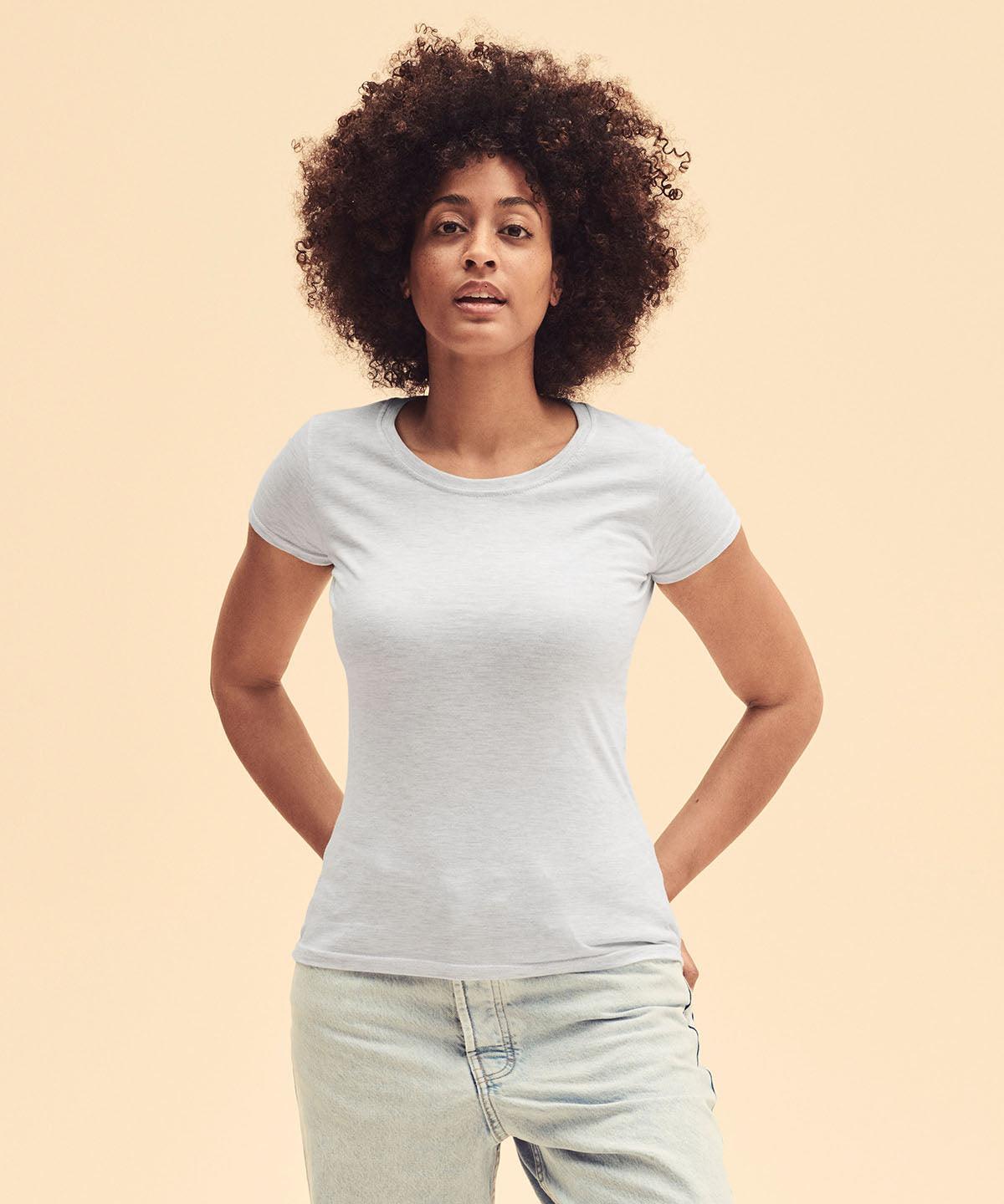 Heather Grey - Lady-fit ringspun premium t-shirt T-Shirts Fruit of the Loom New Colours for 2023, Safe to wash at 60 degrees, T-Shirts & Vests, Tees safe to wash at 60 degrees Schoolwear Centres