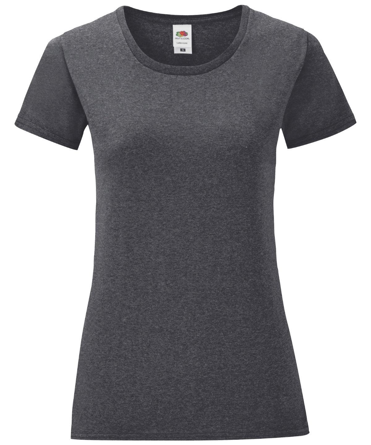 Dark Heather Grey - Women's iconic T T-Shirts Fruit of the Loom Holiday Season, New Colours For 2022, New Colours for 2023, Rebrandable, T-Shirts & Vests Schoolwear Centres