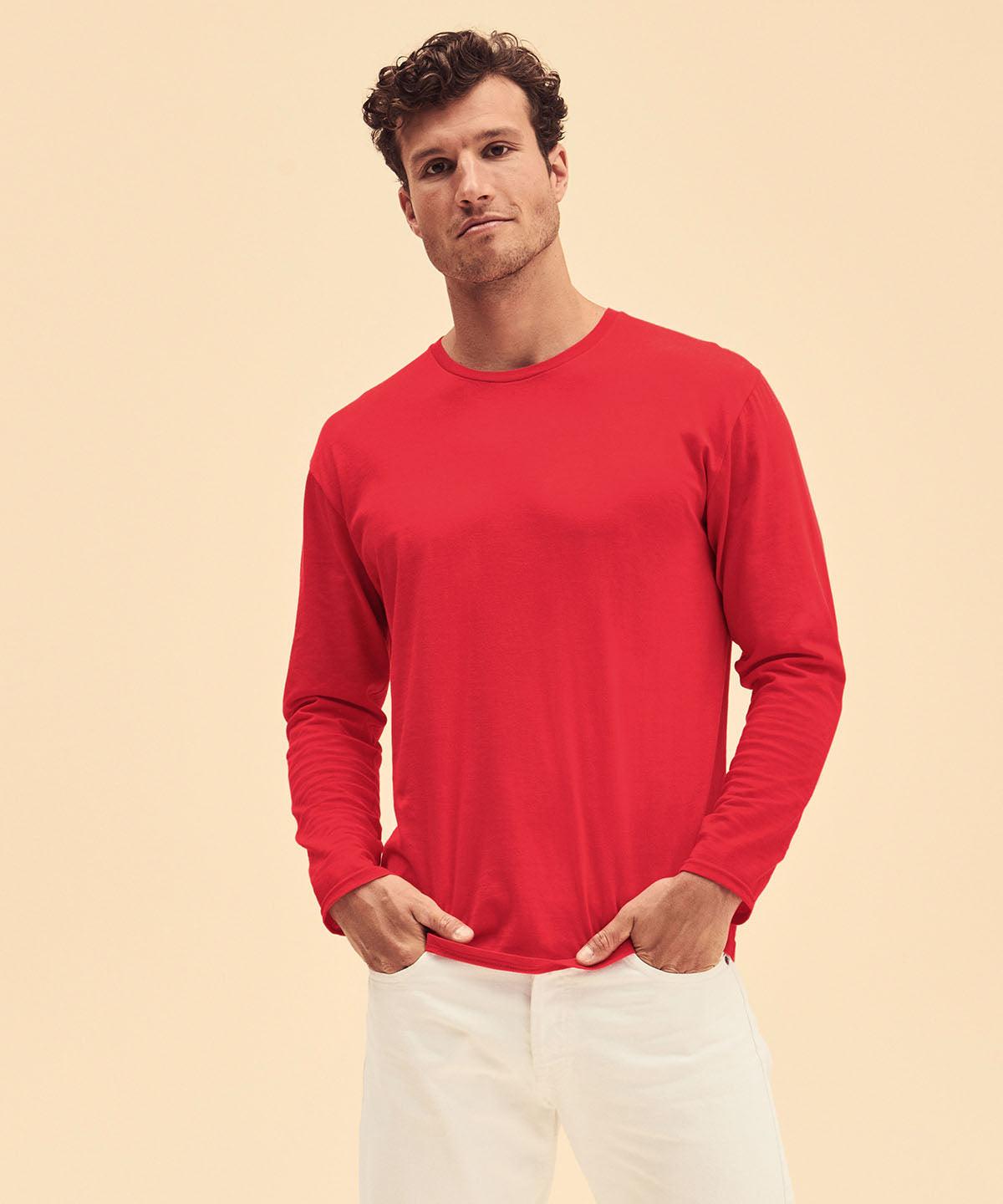 Red - Iconic 150 classic long sleeve T T-Shirts Fruit of the Loom Holiday Season, Plus Sizes, T-Shirts & Vests Schoolwear Centres