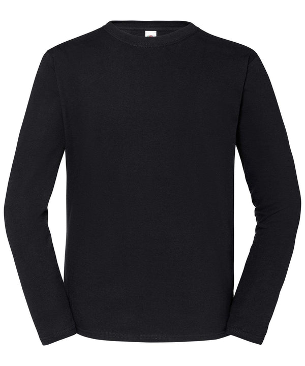 Black* - Iconic 195 ringspun premium long sleeve T T-Shirts Fruit of the Loom New Styles for 2023, Plus Sizes, T-Shirts & Vests Schoolwear Centres