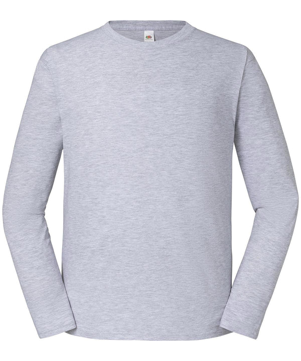 Heather Grey* - Iconic 195 ringspun premium long sleeve T T-Shirts Fruit of the Loom New Styles for 2023, Plus Sizes, T-Shirts & Vests Schoolwear Centres