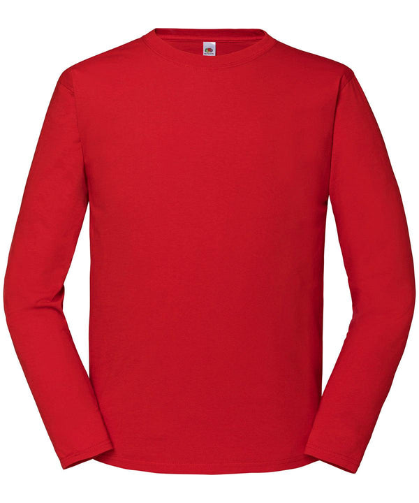 Red - Iconic 195 ringspun premium long sleeve T T-Shirts Fruit of the Loom New Styles for 2023, Plus Sizes, T-Shirts & Vests Schoolwear Centres