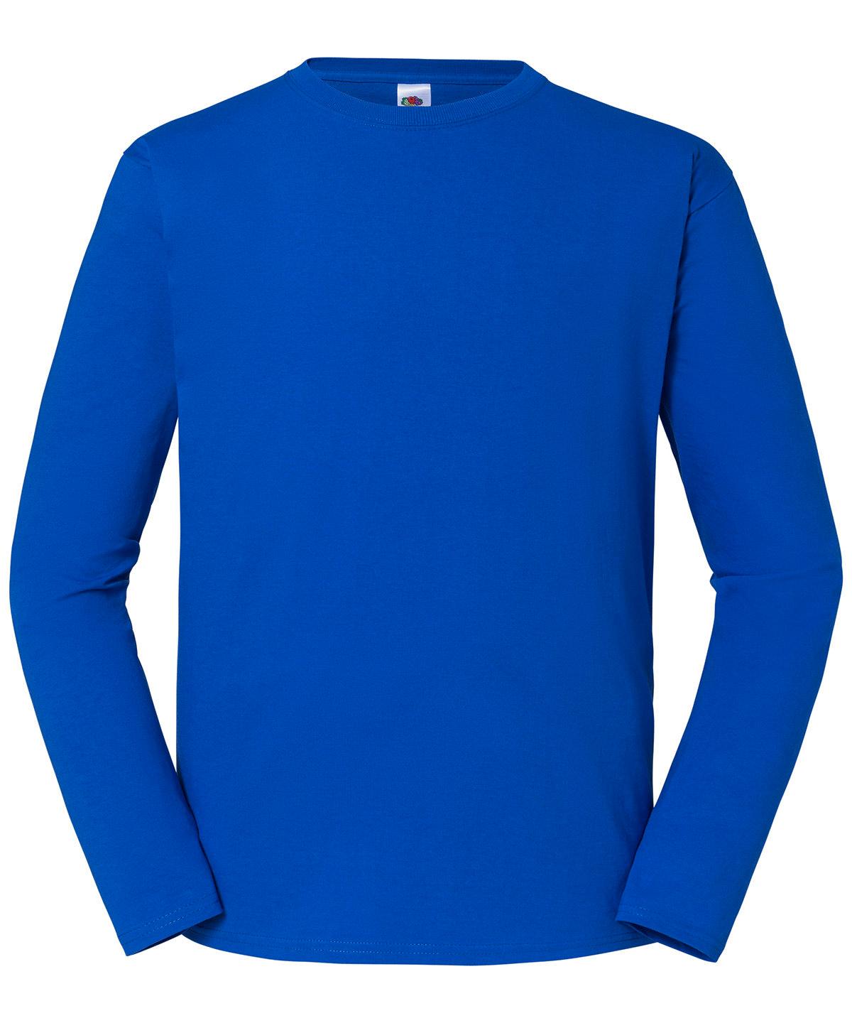 Royal Blue - Iconic 195 ringspun premium long sleeve T T-Shirts Fruit of the Loom New Styles for 2023, Plus Sizes, T-Shirts & Vests Schoolwear Centres