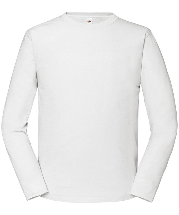 White* - Iconic 195 ringspun premium long sleeve T T-Shirts Fruit of the Loom New Styles for 2023, Plus Sizes, T-Shirts & Vests Schoolwear Centres