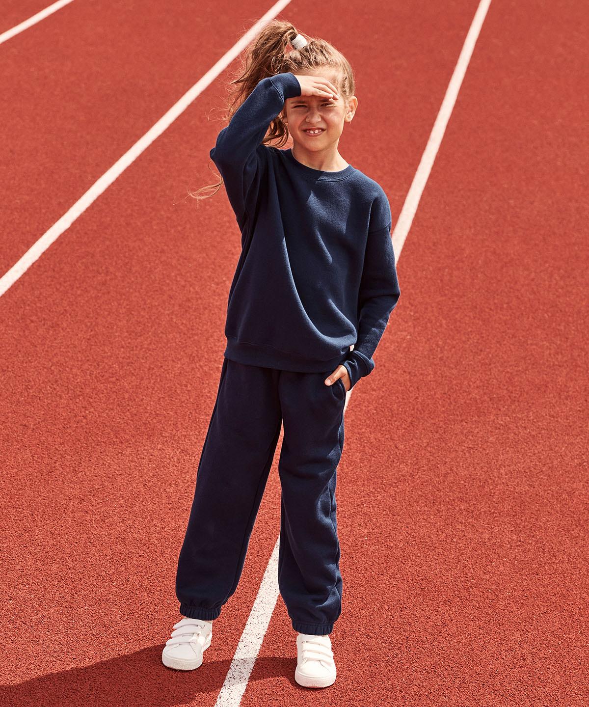 Deep Navy - Kids premium elasticated cuff jog pants Sweatpants Fruit of the Loom Joggers, Junior, Must Haves Schoolwear Centres