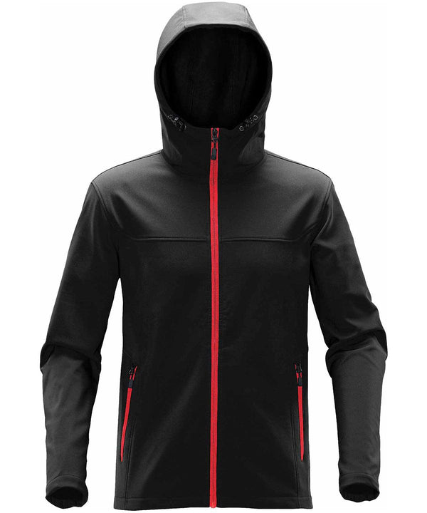 Black/Bright Red - Orbiter softshell hoodie Hoodies Stormtech Jackets & Coats, New For 2021, New Styles For 2021, Softshells Schoolwear Centres