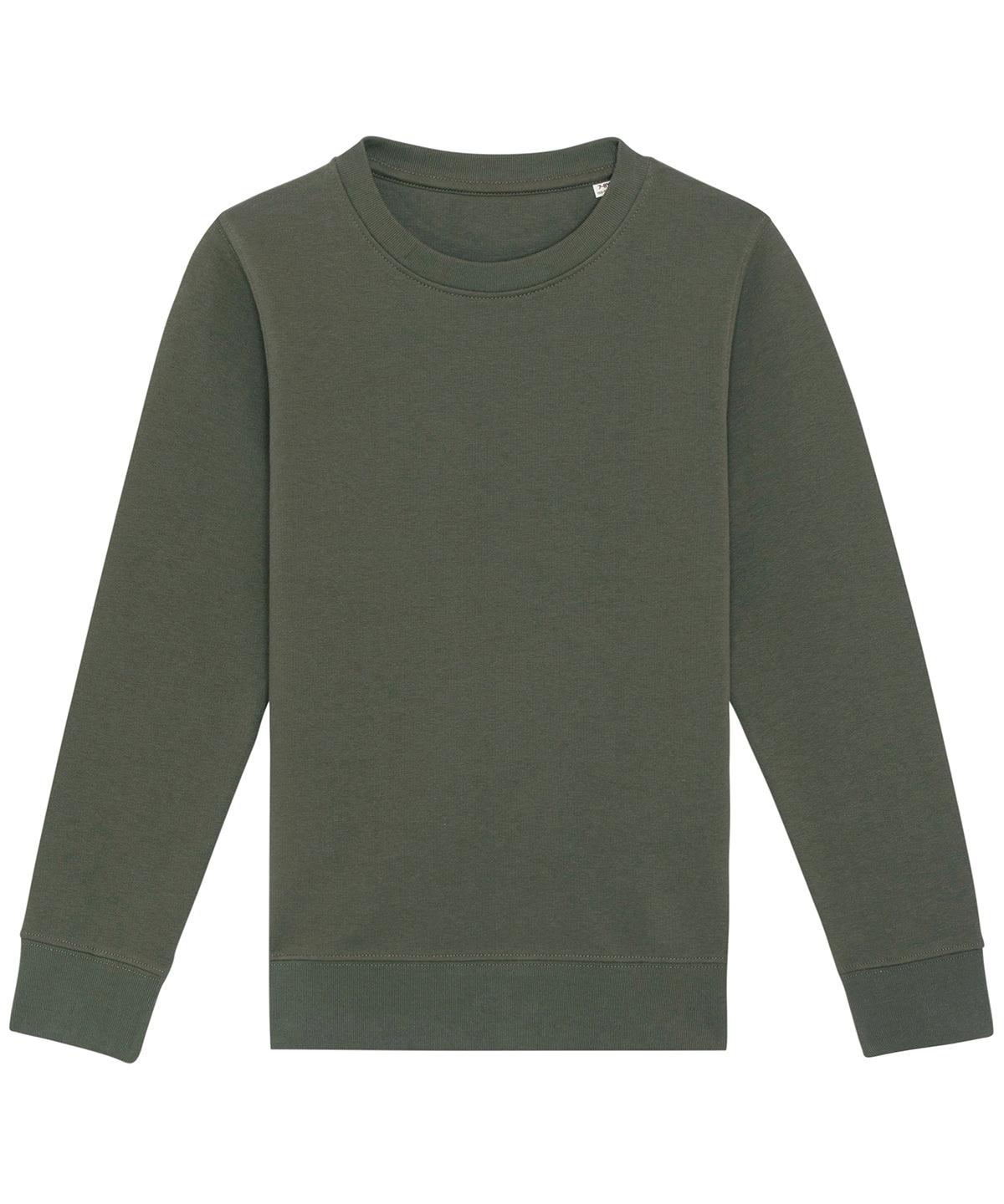 Khaki - Kids mini Changer iconic crew neck sweatshirt (STSK913) Sweatshirts Stanley/Stella Conscious cold weather styles, Exclusives, Junior, Must Haves, New Colours for 2021, New Colours For 2022, Organic & Conscious, Recycled, Stanley/ Stella, Sweatshirts Schoolwear Centres